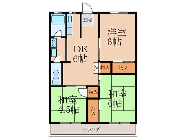 富田ハイツの物件間取画像